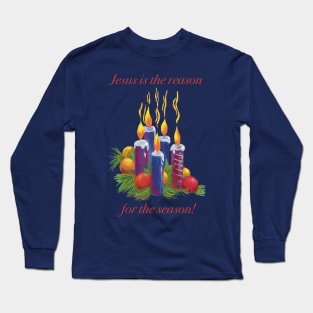 Jesus is the reason for the season christmas candles. Long Sleeve T-Shirt